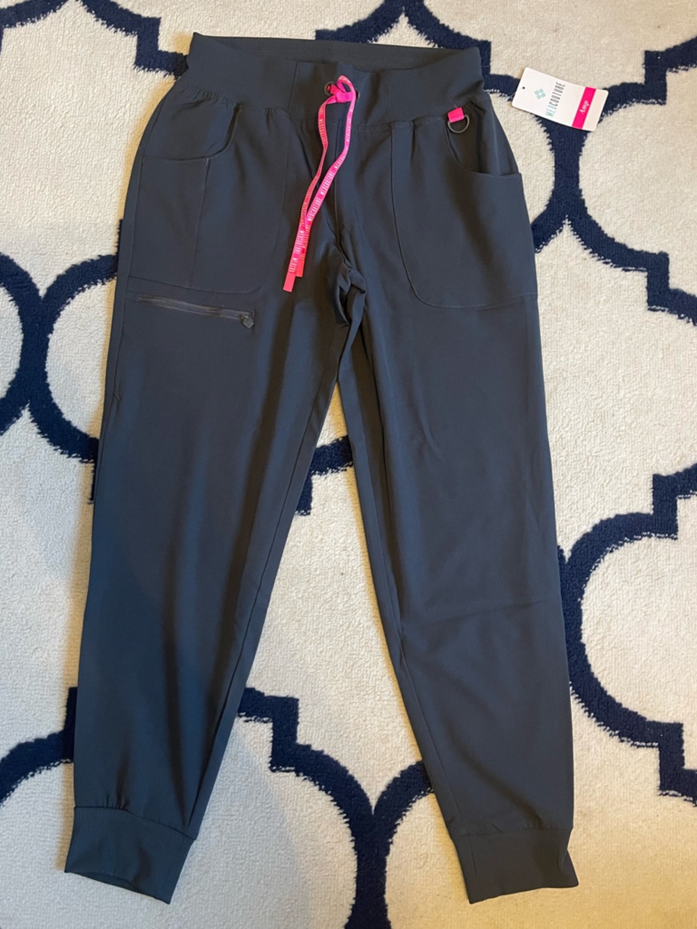 Med Couture Dark Grey Jogger Scrubs Small Petite